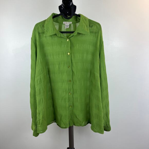 Notations Green Blouse - Picture 1 of 8